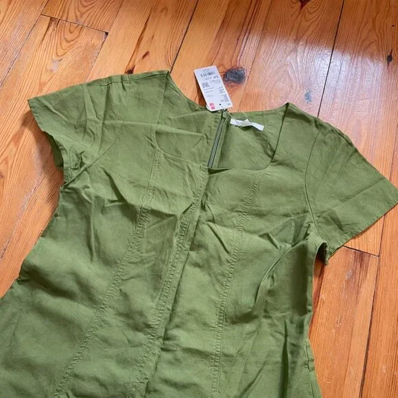 NEW UNIQLO Scoop Neck Dress - Olive Green - Small - Picture 2 of 5